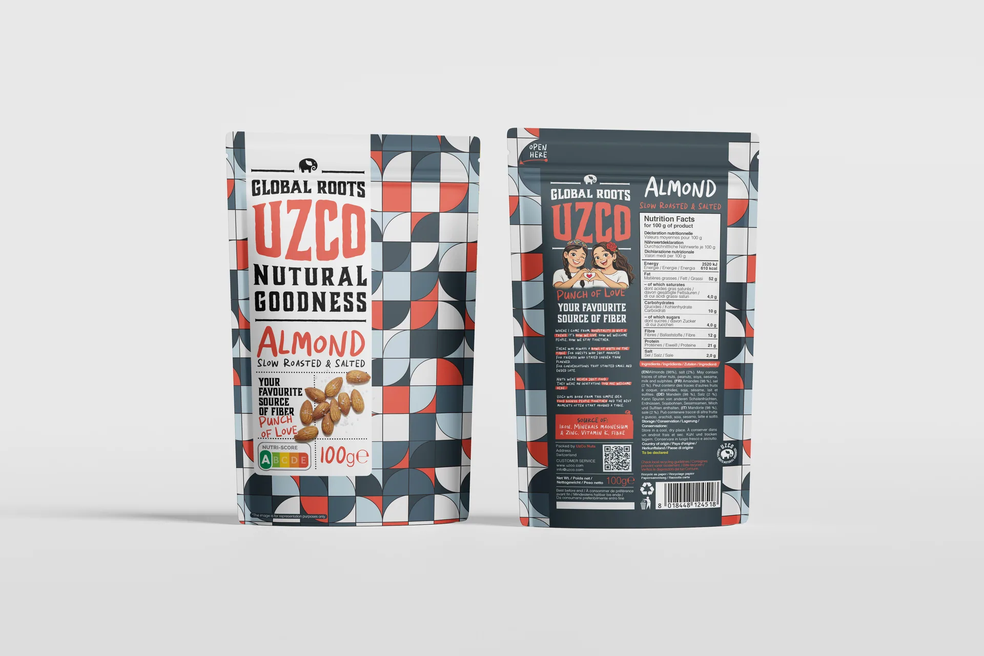 Uzco Nuts — packaging, progetto di Tacci