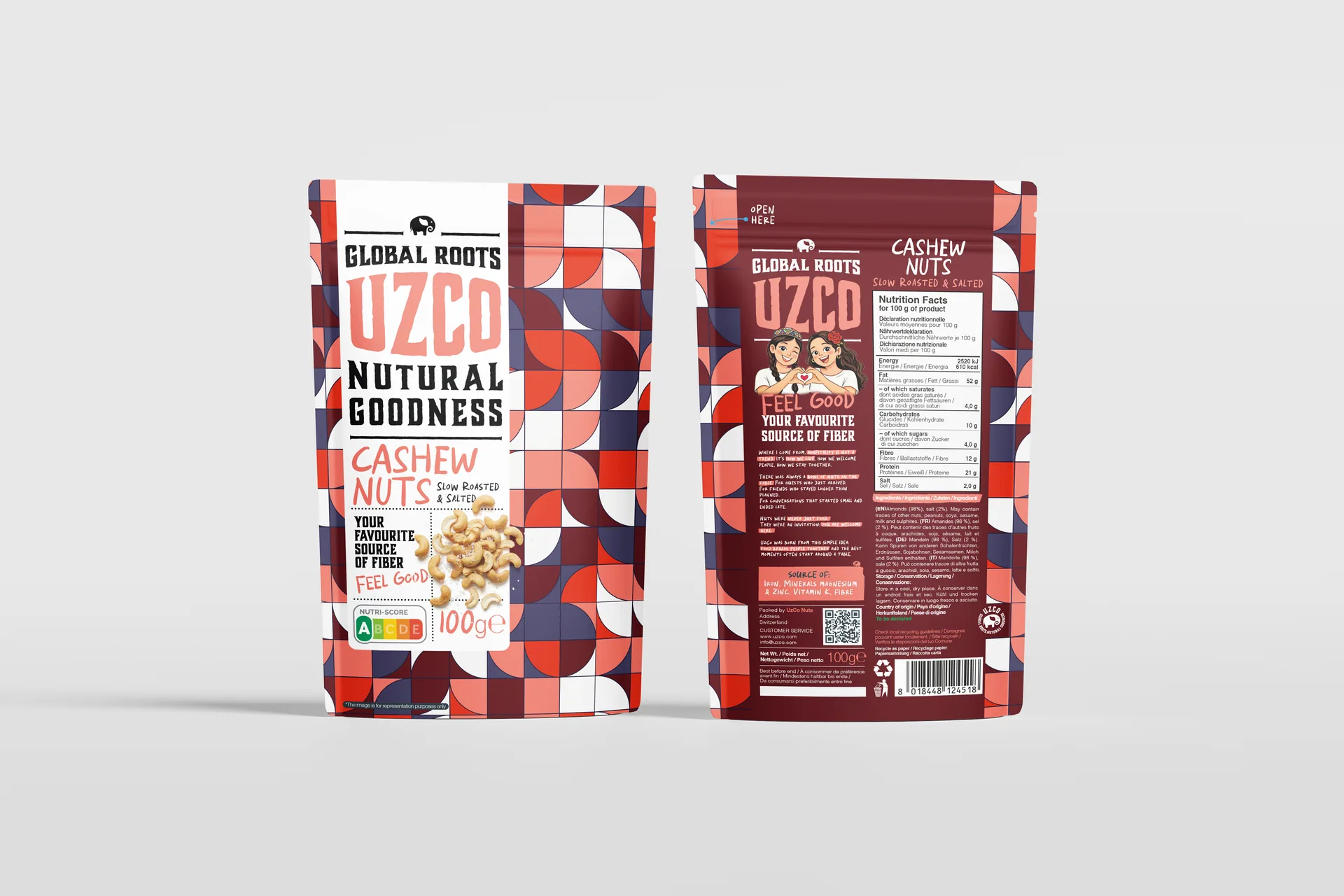 Uzco Nuts — packaging, progetto di Tacci