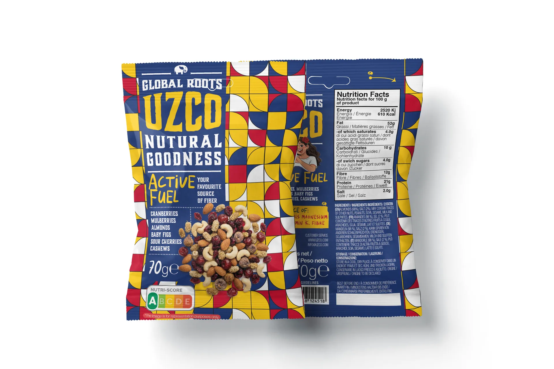 Uzco Nuts — packaging, progetto di Tacci