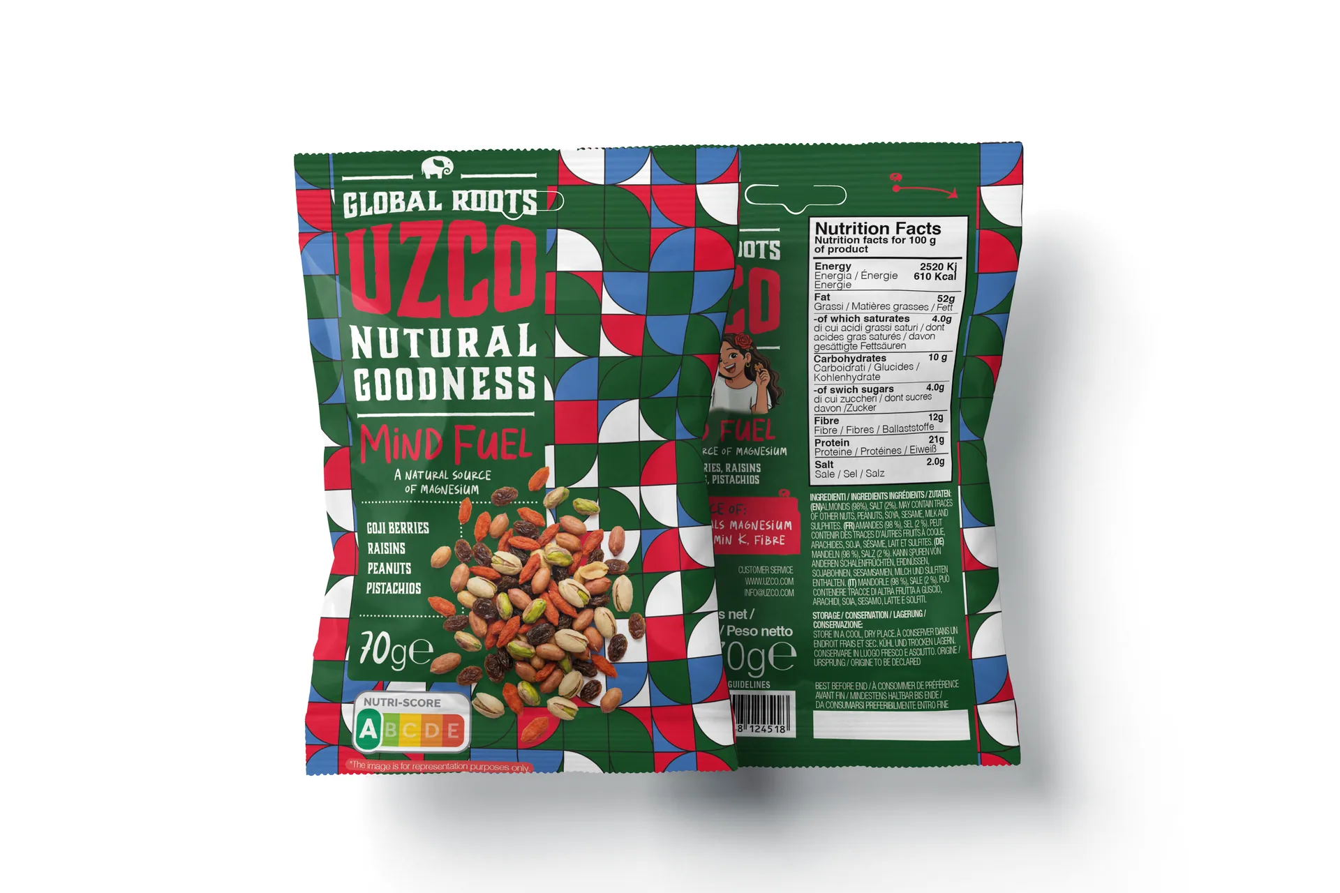 Uzco Nuts — packaging, progetto di Tacci